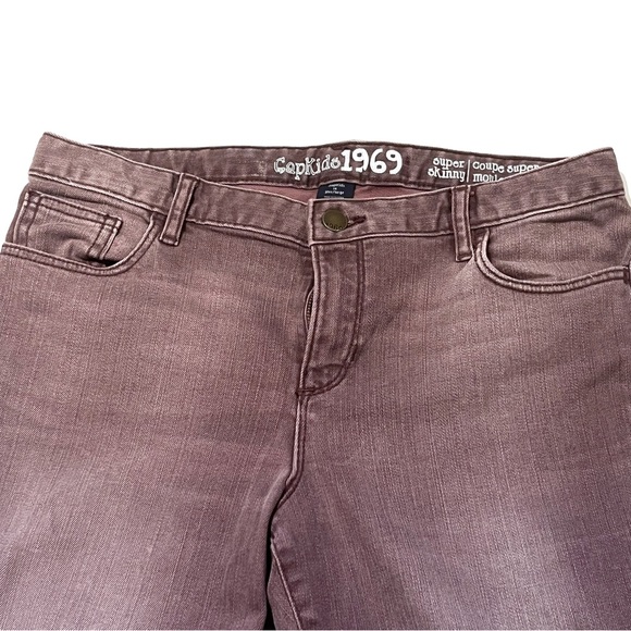 Gap Kids Purple Jeans Girls Size 14 Large Super Skinny Faded Wash Preppy School - Picture 8 of 12